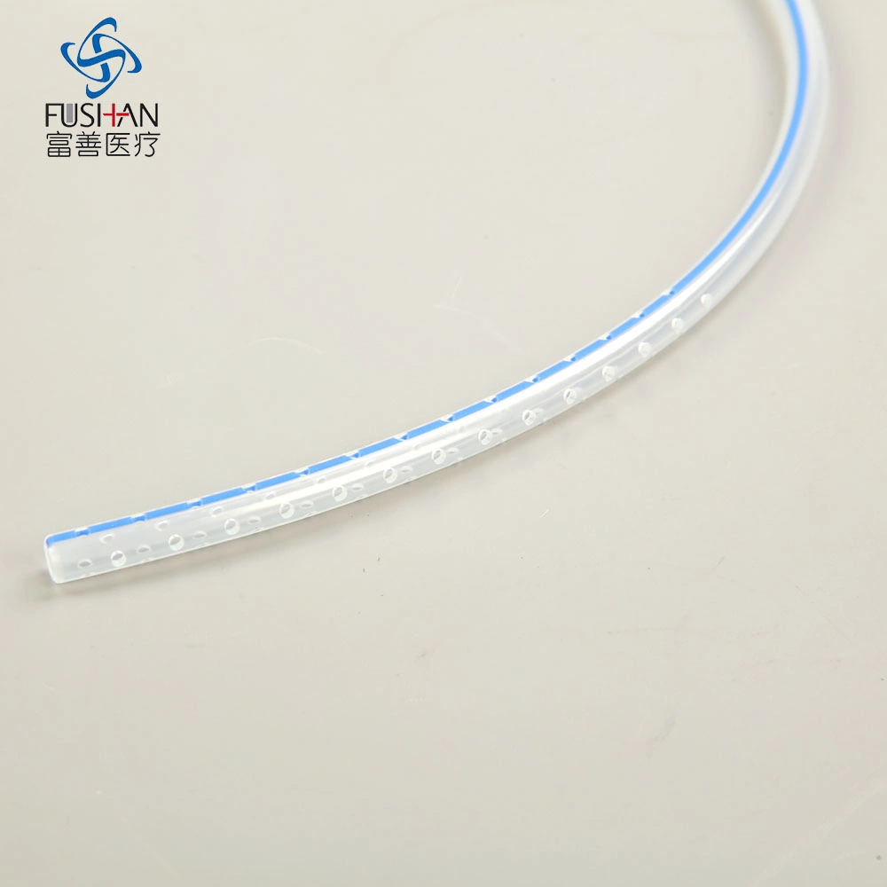 High Quality Manufacturer Supply Silicone Round Perforated Drainage Tube with 3/4 or Full Perforation Medical Hubless Drains Length 60cm/90cm/100cm CE ISO FSC