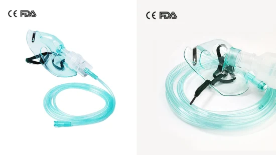 Oxygen Nebulizer Mask Disposable Medical Oxygen Nebulizer Face Mask with Oxygen Tube with CE, FDA Green Nebulizer Kit Nebulizer Set