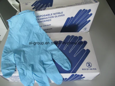 Powder Free Blue Nitrile Disposable Gloves for Examination